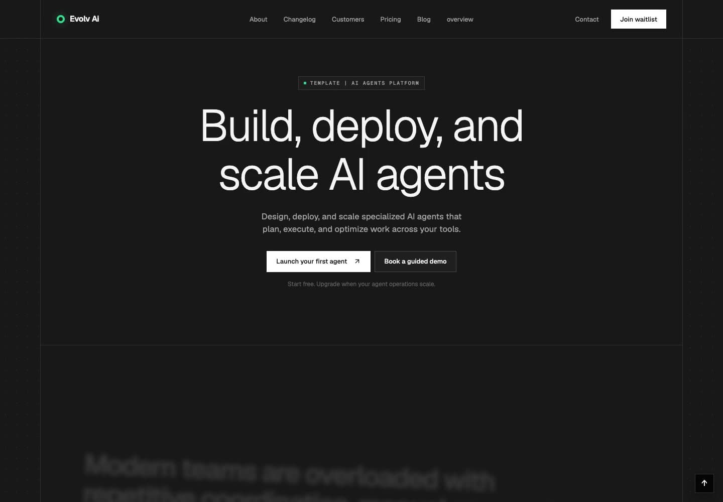 Evolv AI template preview