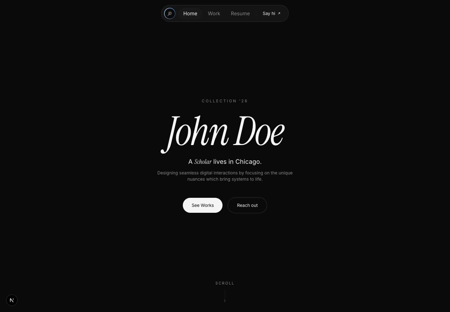 Portfolio template preview